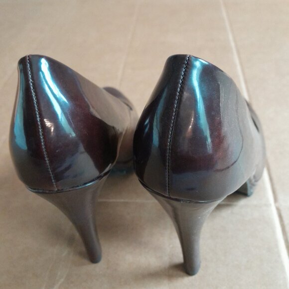 Call It Spring Women’s Glossy Brown 4.5in. Platform Heels Size 7 - Picture 2 of 8